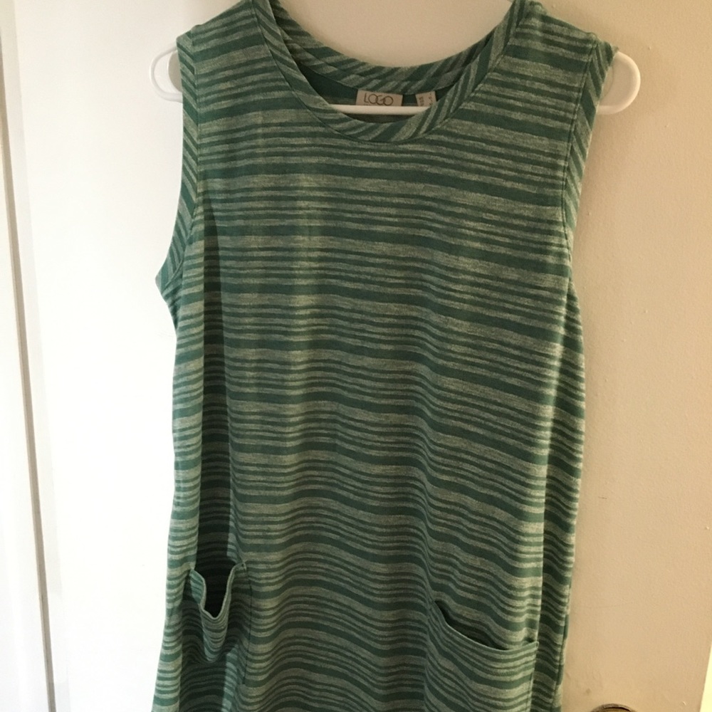 LOGO Green striped tank top